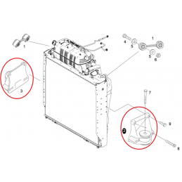 Mocowanie poduszki chłodnicy wody - MAN TGX TGS EURO 6 - Schemat